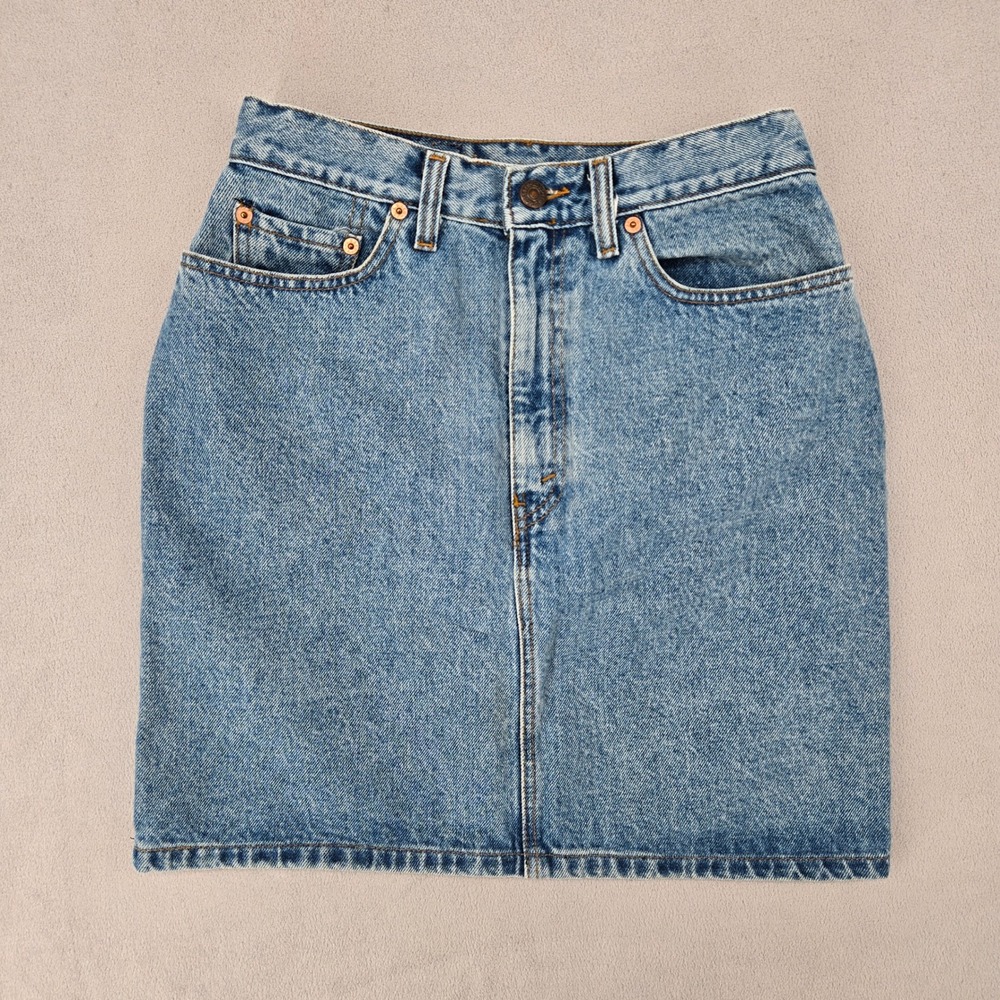 Levi's Junior Size 9 Denim Mini Skirt High Waisted Light Wash Vintage 97511-0291